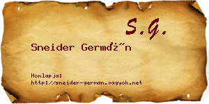 Sneider Germán névjegykártya